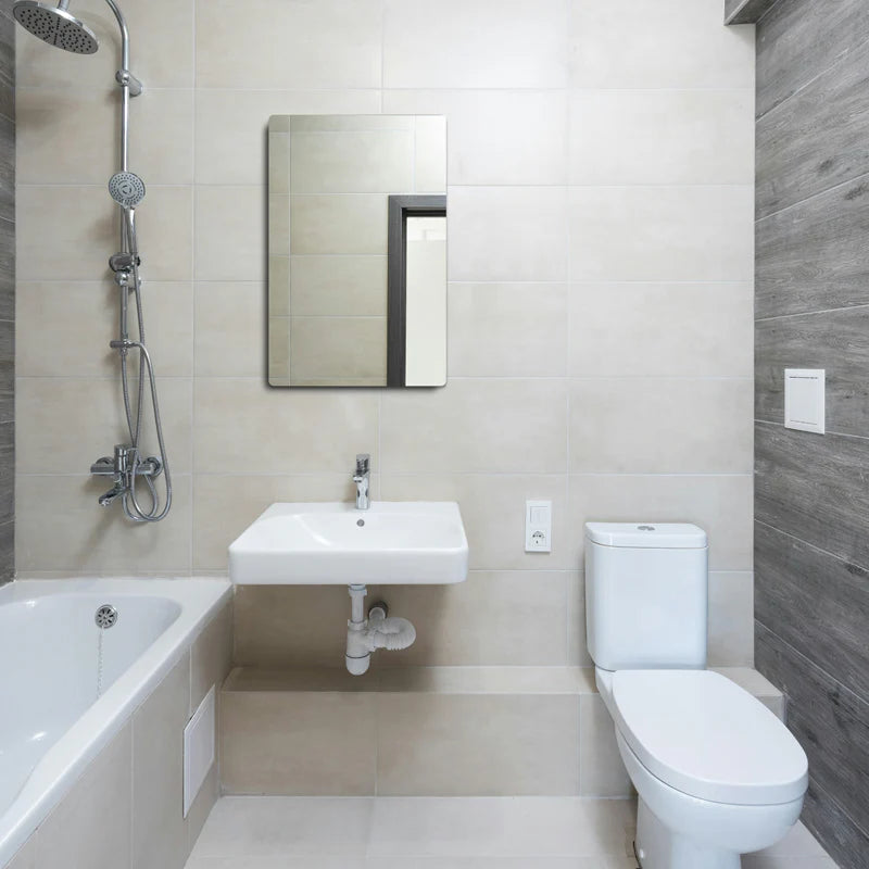 SPAZIO Iseo Back-Lit LED Mirror – installed above a bathroom basin