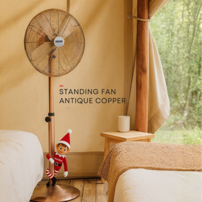 Eurolux F22C 4-Blade Standing Fan – 50W, Antique Copper, 1250mm