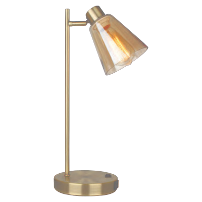 SYNERJI INDOOR TABLE LAMP AMBER/BRONZE E27