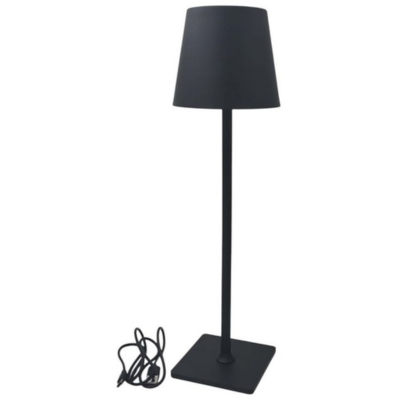 RECHARGEABLE TALL BLACK TABLE LAMP