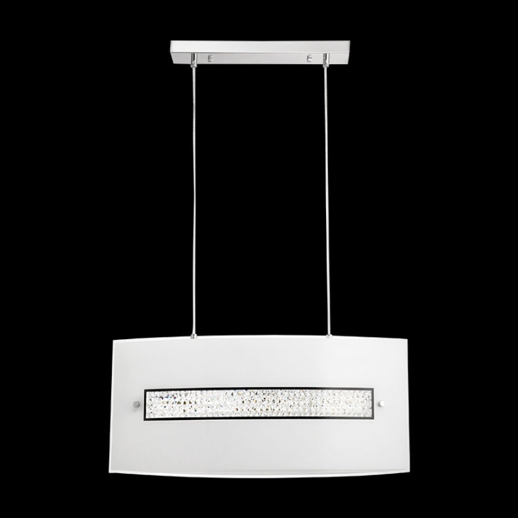 Curved Rectangular Crystal and Glass Pendant