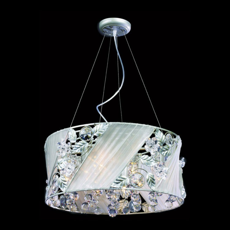 Matt Silver Round Shade with Asfour Crystal