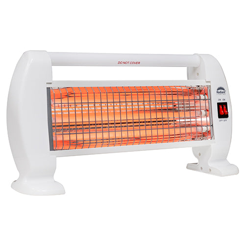 Radiant RHE12 3-Bar Quartz Heater – 1200W, Tip-Over Protection, White