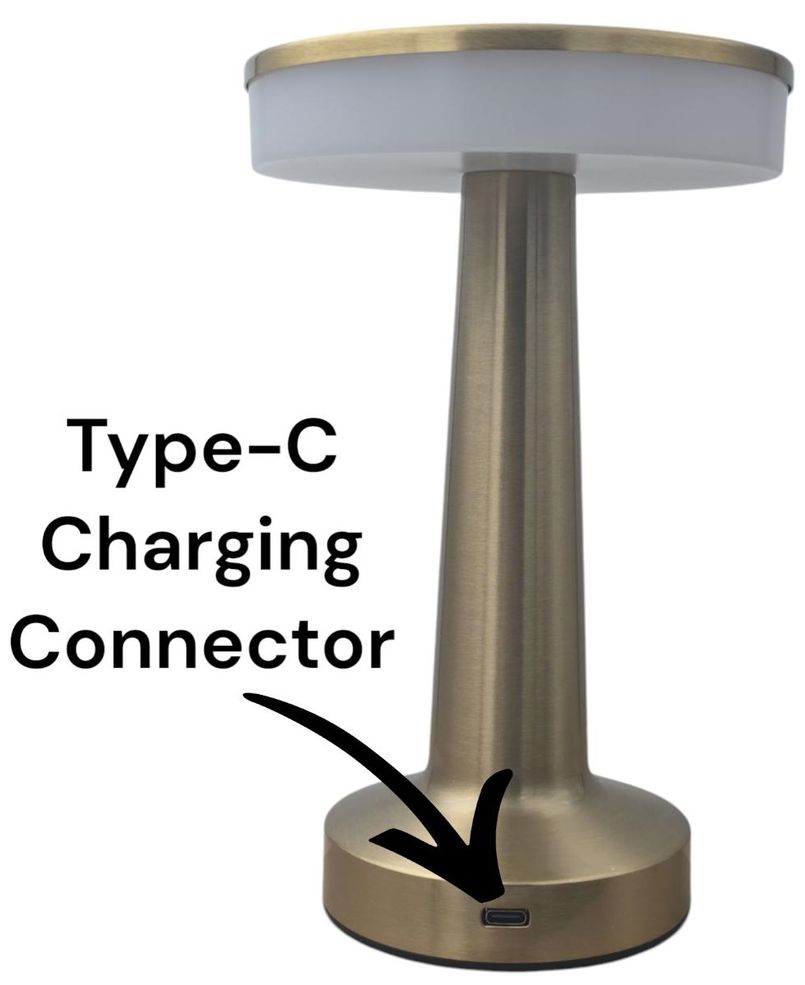 RECHARGEABLE UFO GOLD TABLE LAMP