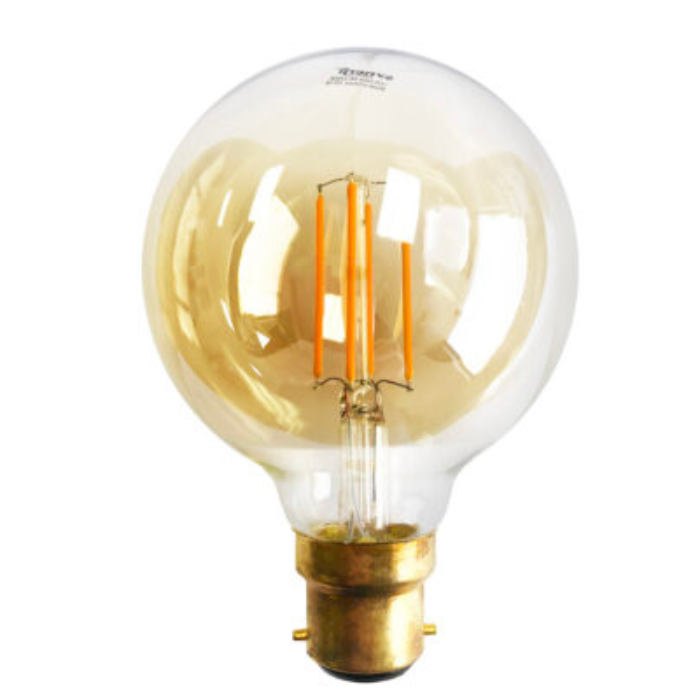 Synerji Clear LED Filament Lamp – 6.5W, 3000K, ES/BC, 80×115mm