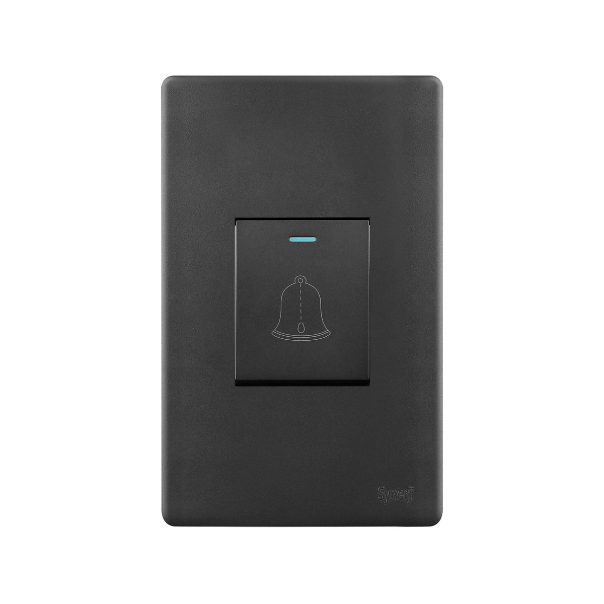 Synerji DECO 4×2 Bell Press Switch – dark bell press switch, front view