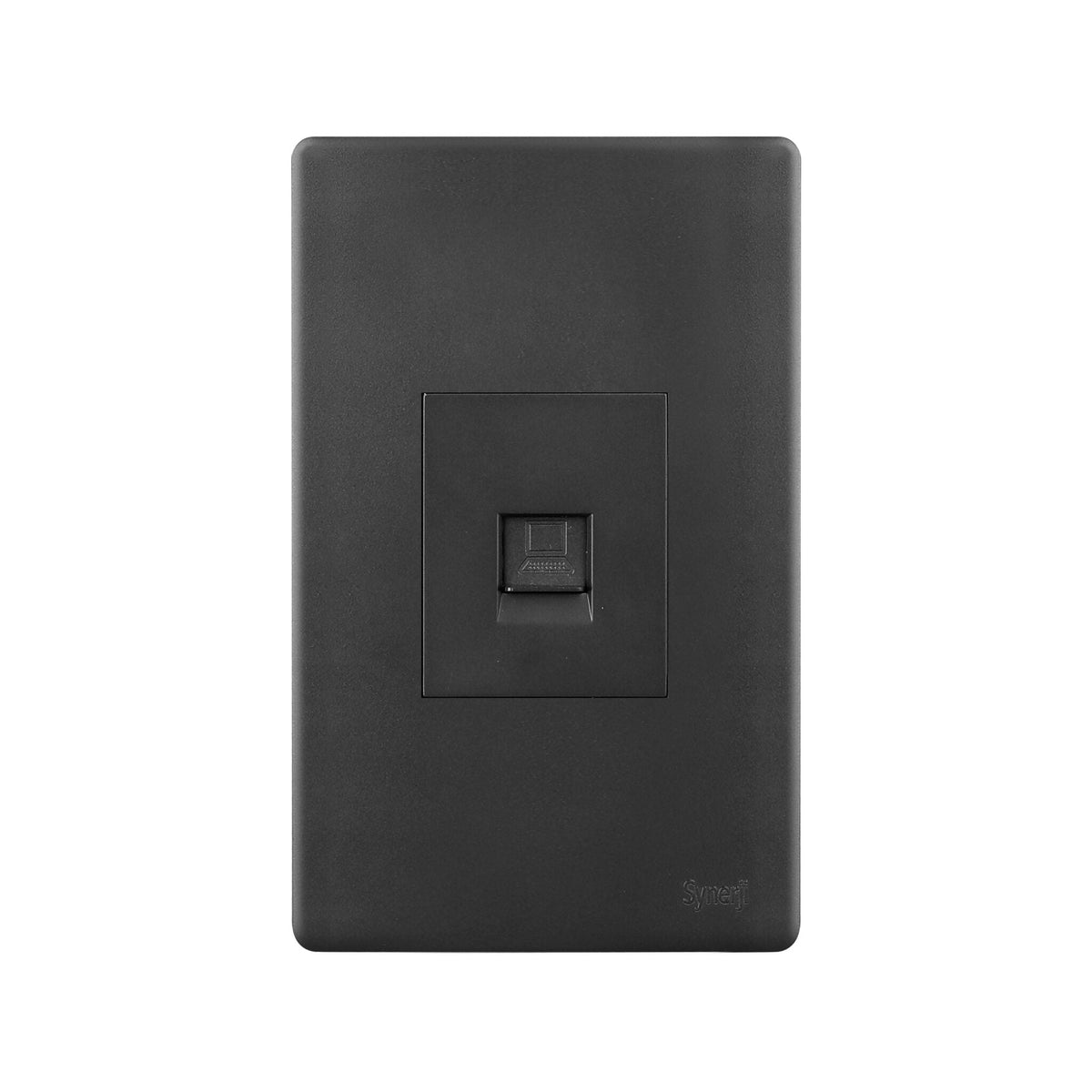 Synerji DECO 4×2 Computer Socket – dark computer socket, front view