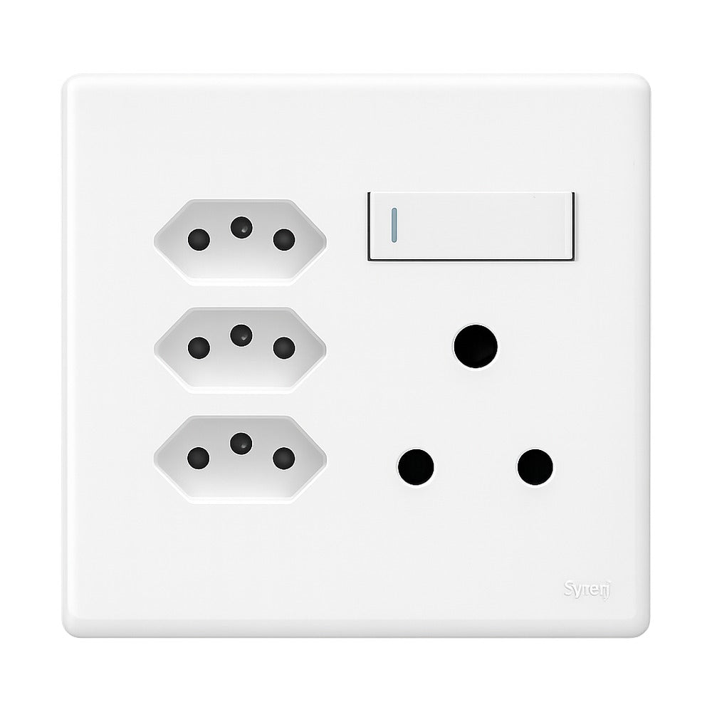 Deco Complete 4×4 RSA + 3× Euro Socket – White – Synerji