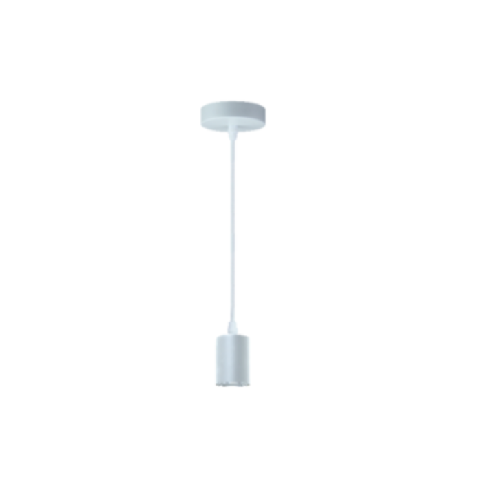 Synerji Iron Pendant Light – white pendant set, unlit
