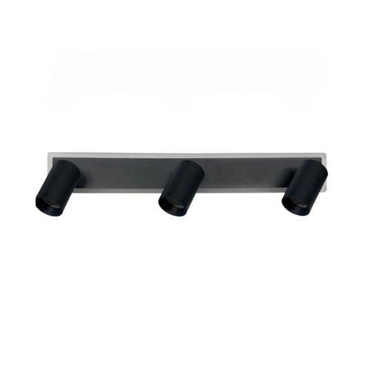 Synerji 3-Light GU10 Spotlight – Black version on a white background