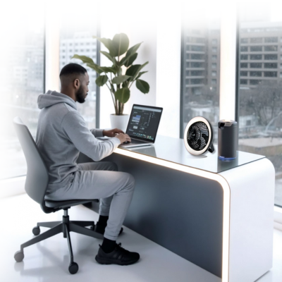 SYNERJI LED RECHARGEABLE TABLE FAN 6W