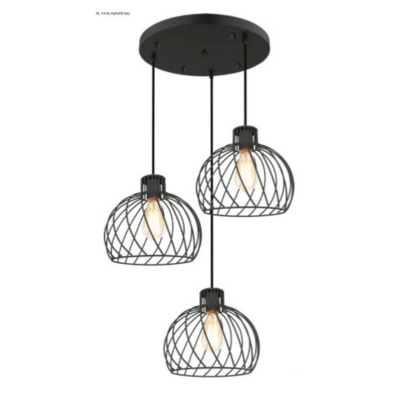 SYNERJI INDOOR PENDANT 3LT SET BLACK E27