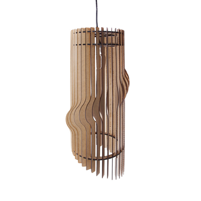 Honey Badger Tubo Spiral Cylinder Pendant Light – unlit shade on a white background