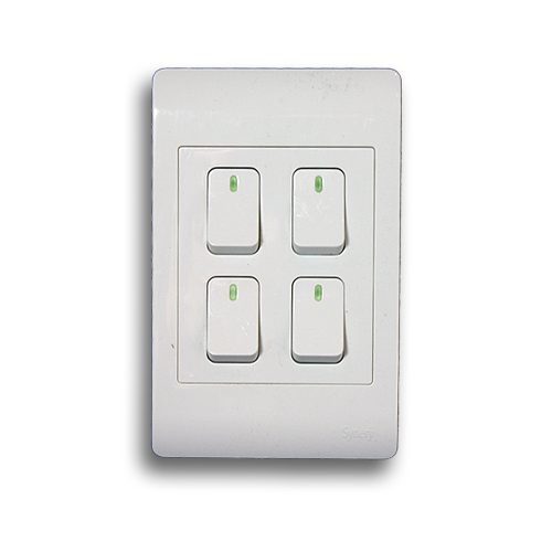 SYNERJI SYSSW4X24L1W 2X4 4 LEVER 1 WAY SWITCH, WHITE