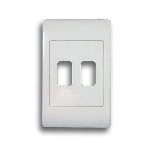 SYNERJI 2X4 2 LEVER COVER PLATE, WHITE