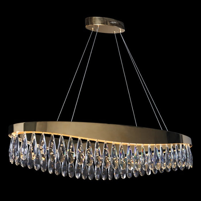 Klight K-LED-89099 Imperial Oval Crystal and Gold LED Chandelier 30W