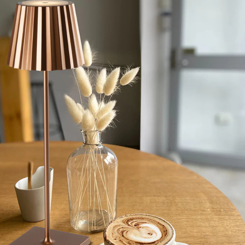 SPAZIO Plissè Rechargeable Table Lamp – Sand