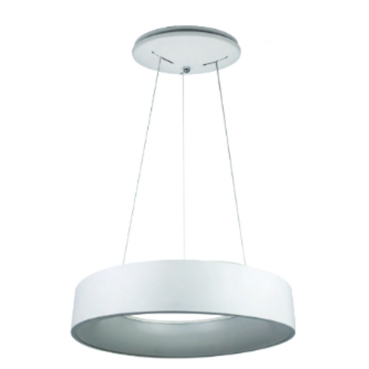 Synerji LED Pendant Light – white round pendant, unlit