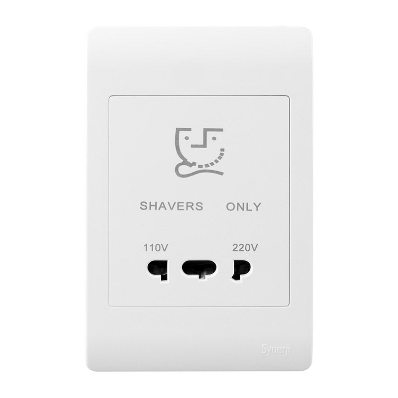 SYNERJI SHAVER SOCKET 110V/220V DECO 4X2 GR