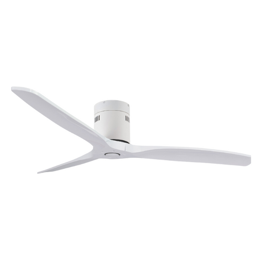 Synerji 52-Inch 3-Blade Ceiling Fan – white fan, side view