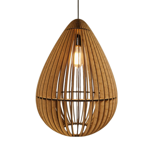 Honey Badger Aqua Tear-Drop Pendant Light – single pendant, unlit, on a white background