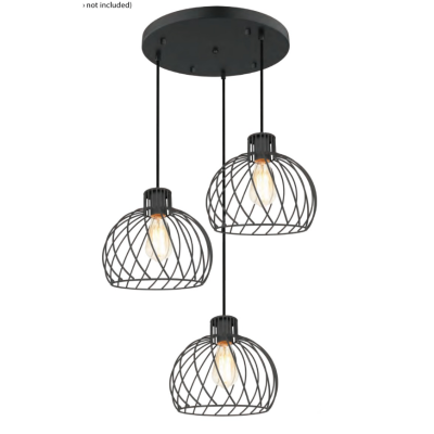 SYNERJI INDOOR METAL PENDANT CLUSTER MATT BLACK