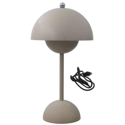Rechargeable Dome Table Lamp – 3W, 3000K/4000K/6500K, Touch Dimming, Apricot