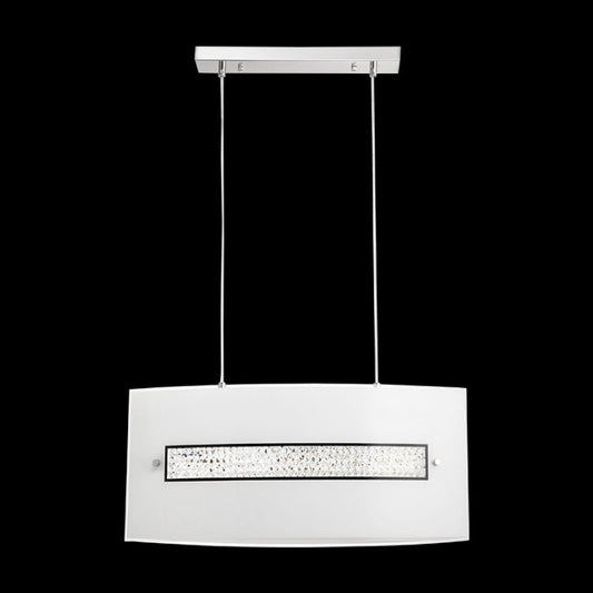 Curved Rectangular Crystal and Glass Pendant