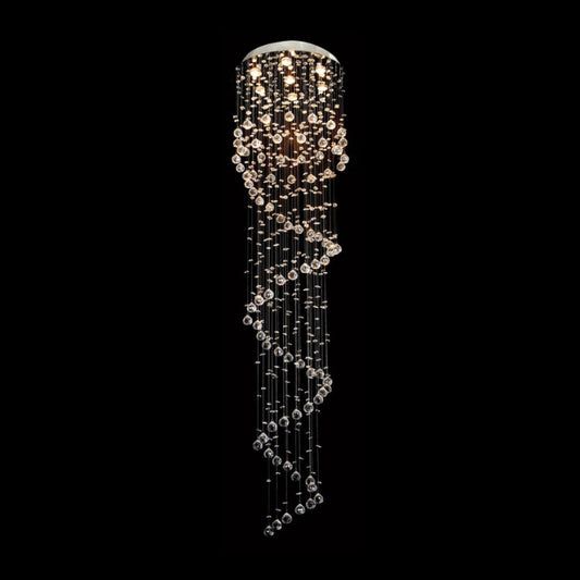 Large Spiral Crystal Chandelier