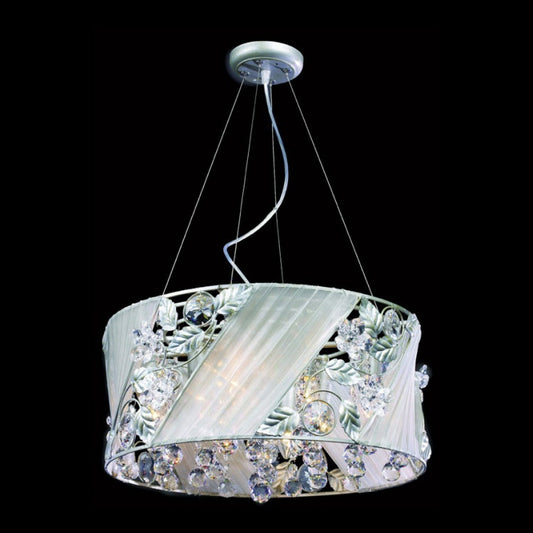 Matt Silver Round Shade with Asfour Crystal
