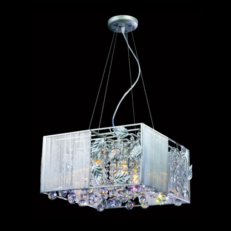 Matt Silver Square Shade with Asfour Crystal