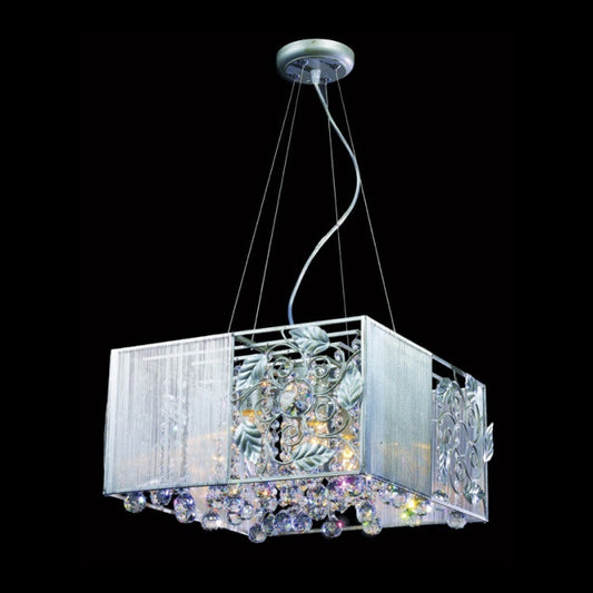 Matt Silver Square Shade with Asfour Crystal