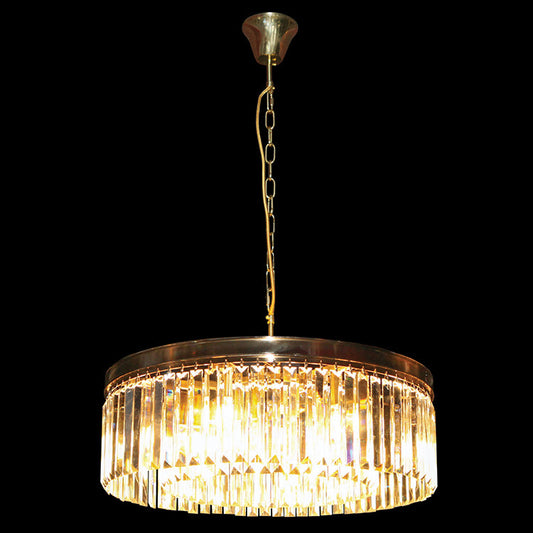K-Light KLCH-7515/GD Clear Crystal Round Chandelier - Electroplated Gold Elegance