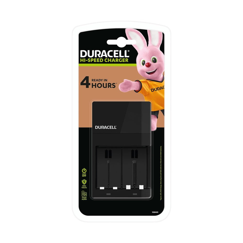Duracell 4-Hour Battery Charger – with 2 × AA & 2 × AAA