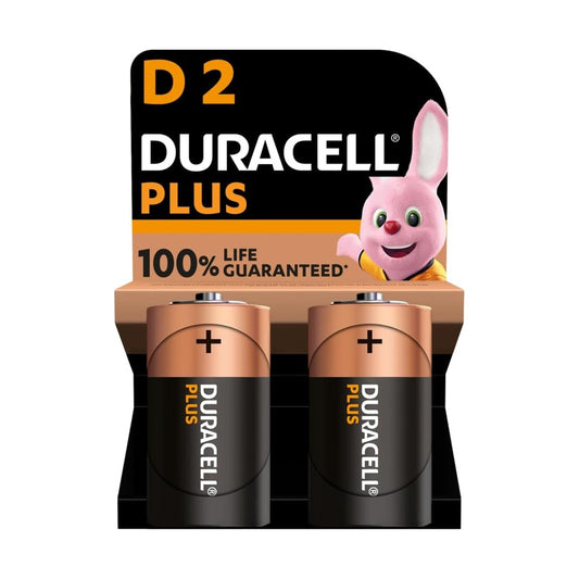 Duracell Plus D Batteries – Box of 20 (10 Packs of 2)