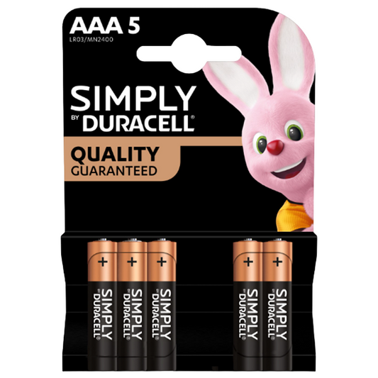 Simply Duracell AAA alkaline batteries 5-pack
