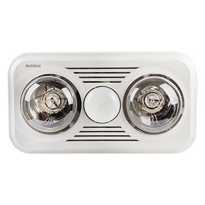 Eurolux C85W 3-in-1 Bathroom Heater, Light & Extractor – 2×275W Infrared, IPX4, White