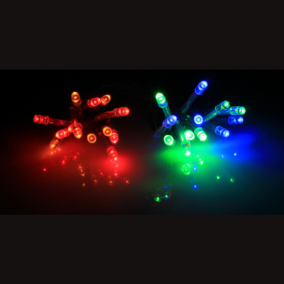 Eurolux H137 Battery-Operated LED Fairy Lights – multicolour version lit on a dark background