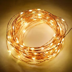 Eurolux Solar Copper Wire String Light – 200 LEDs, Warm White