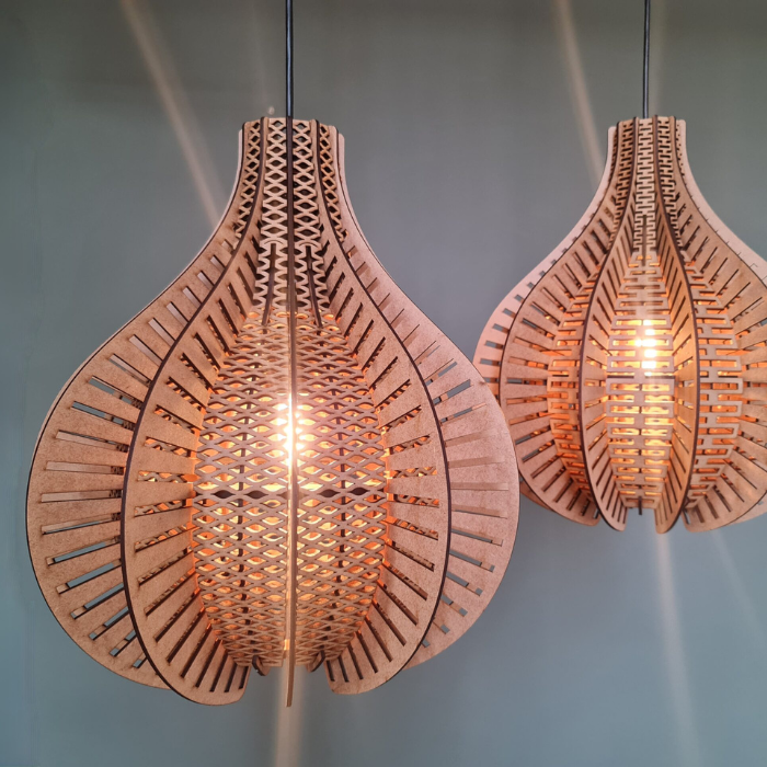 Honey Badger Zuva Minimalist Wooden Pendant Light Fitting – view 3