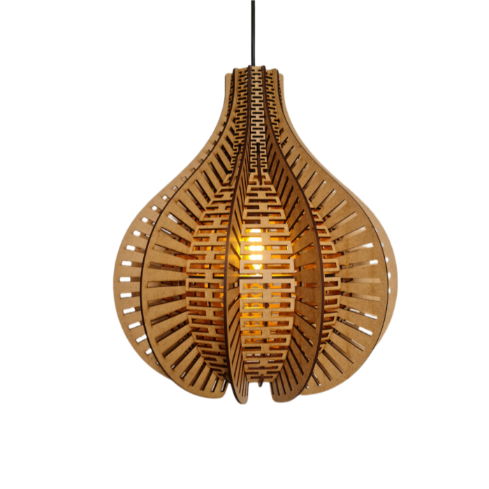 Honey Badger Zuva Minimalist Wooden Pendant Light Fitting – view 2