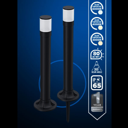 Lumos LED Bollard Light – Warm White/Cool White/Daylight, Surface or Spike Mount