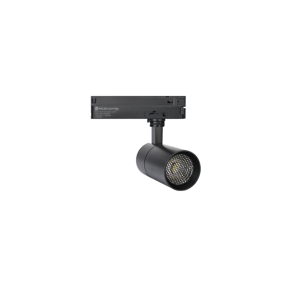 PioLED Bazuka 3-Wire Track Spotlight with Removable Honeycomb – black spotlight on track
