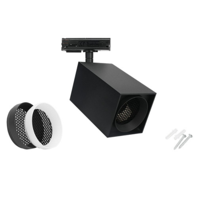 PioLED Snypa Square GU10 Track Spotlight with Removable Honeycomb – Black/White (Excl. Lamp)