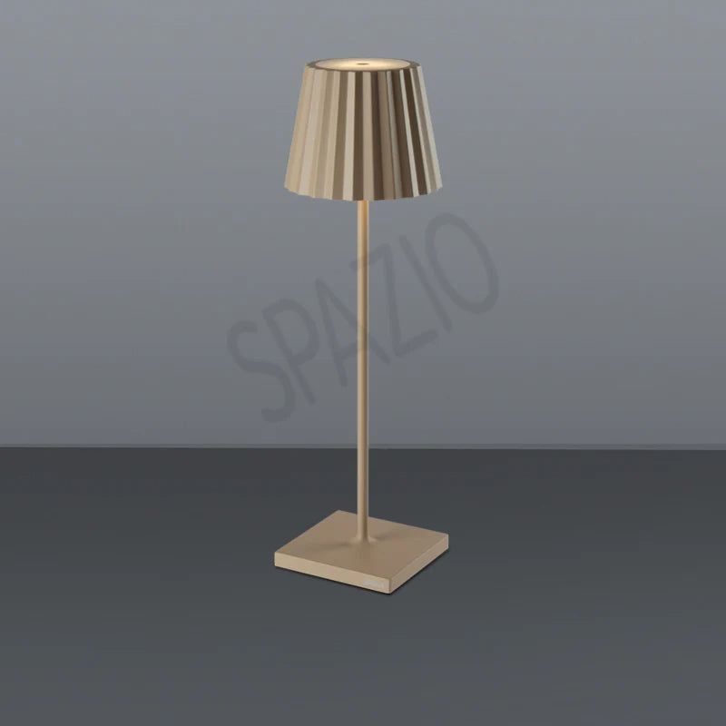 SPAZIO Plissè Rechargeable Table Lamp – Sand