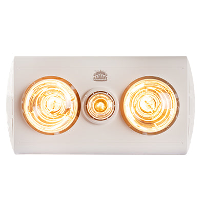 Radiant RC165 Ceiling Heater, Light & Extractor – White, IPX4 (Excl. Lamps)