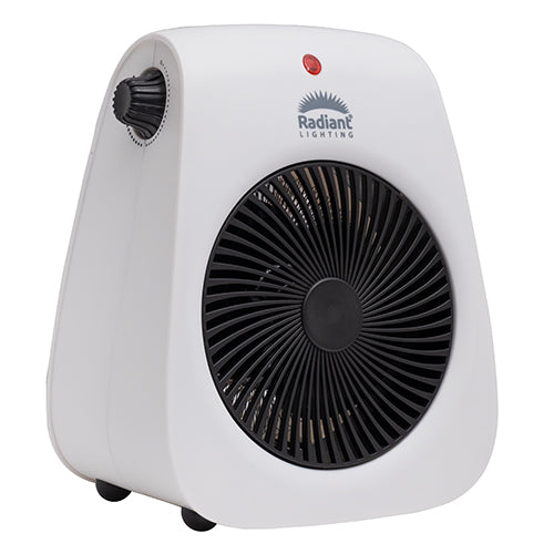 Radiant RHE13 Turbo Fan Heater with Adjustable Thermostat – 2000W, White & Black