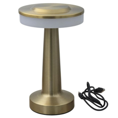 Rechargeable UFO Table Lamp – 3W, 3000K/4000K/6500K, Touch Dimming, Gold
