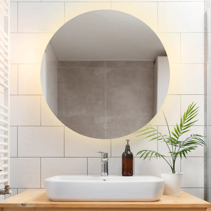 SPAZIO Como Round Back-Lit LED Mirror – Demister, Dimmable, 3000K, IP44, Ø700/Ø900mm