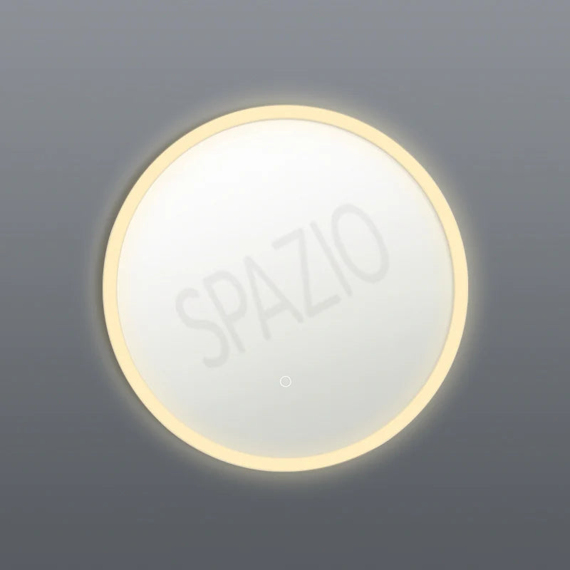 SPAZIO Garda Round Front-Lit LED Mirror – mirror with a soft glow around its edge